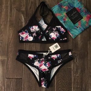 Cupshe Beauty in Darkness floral bikini